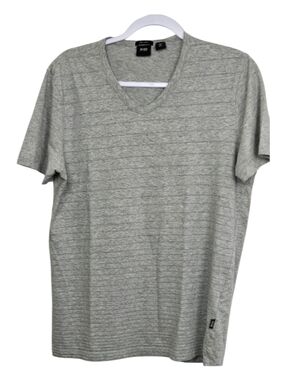BOSS Hugo Boss Gray V-Neck T-Shirt Men’s Size L | Designer Minimalist Cotton